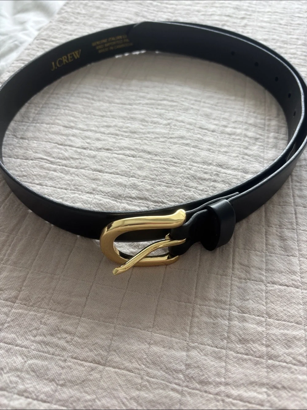SOLD J. Crew Classic Belt in Italian Leather in Black Size M - Picture 3 of 6